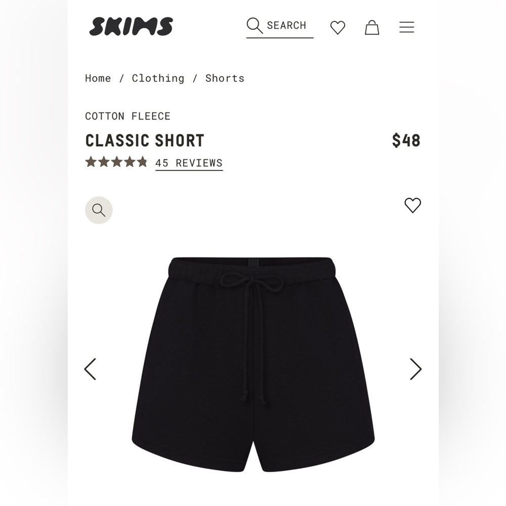 Skims shorts, NWT